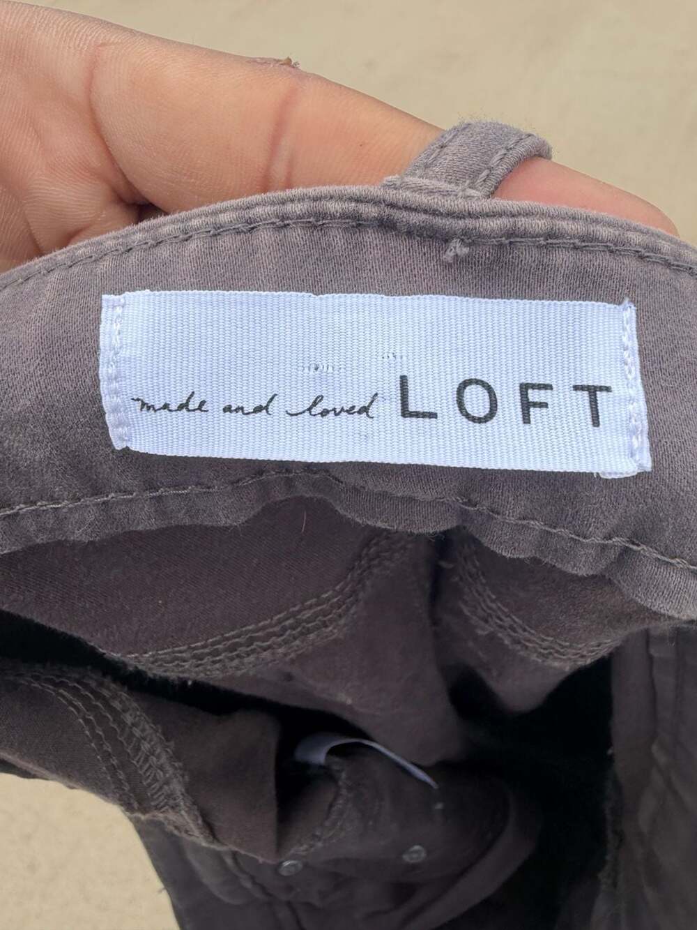 LOFT Sailor Pants Size 28/6 Gray Button Front Tapered